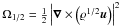 Mathematical equation: \hbox{$\Omega_{1/2}=\frac{1}{2}\left|\vec{\nabla}\times\left(\varrho^{1/2}\vec{u}\right)\right|^2$}