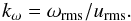 Mathematical equation: \begin{equation} \kom=\orms/\urms. \end{equation}