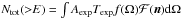 Mathematical equation: \hbox{$ N_{\rm tot}({>}E) = \int A_{\rm exp}T_{\rm exp} f(\Omega) {\mathcal{F}({\vec n})} {\rm d}\Omega $}