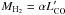 Mathematical equation: \hbox{$M_{\rm H_2} = \alpha L' _{\rm CO}$}
