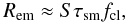 Mathematical equation: \appendix \setcounter{section}{1} \begin{equation} R_{\rm em} \approx S \tau_{\rm sm} f_{\rm cl}, \end{equation}