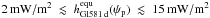 Mathematical equation: \hbox{$2\,\mathrm{mW/m}^2~\lesssim~h_\mathrm{Gl581\,d}^\mathrm{equ}(\psi_\mathrm{p})~\lesssim~15\,\mathrm{mW/m}^2$}