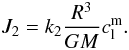 Mathematical equation: \appendix \setcounter{section}{1} \begin{eqnarray} J_2=k_2\frac{R^3}{G M}c_\l^\m. \end{eqnarray}