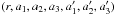 Mathematical equation: \hbox{$(r,a_1,a_2,a_3,a'_1,a'_2,a'_3)$}