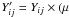 Mathematical equation: \hbox{$Y_{ij}'=Y_{ij}\times(\mu$}