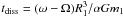 Mathematical equation: \hbox{$t_{\rm diss}=(\omega-\Omega)R_1^3/\alpha G m_1$}