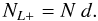 Mathematical equation: \begin{equation} N_{L+} = N \ d. \end{equation}