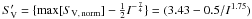Mathematical equation: \hbox{$S_{\rm V}^\prime = \{\max[S_{\rm V,\, norm}] - \frac{1}{2}I^{-\frac{7}{4}} \} = (3.43 - 0.5/I^{1.75} )$}