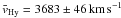 Mathematical equation: \hbox{$\bar{v}_{\rm Hy}=3683\pm46\,\kms$}