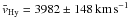 Mathematical equation: \hbox{$\bar{v}_{\rm Hy}=3982\pm 148\,\kms$}