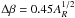 Mathematical equation: \hbox{$\Delta\beta=0.45A_R^{1/2}$}