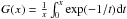 Mathematical equation: \hbox{$G(x) = \frac{1}{x}\int_0^x \exp(-1/t){\rm d}t$}