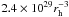 Mathematical equation: \hbox{$2.4\times10^{29}r_{\rm h}^{-3}$}