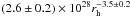 Mathematical equation: \hbox{$(2.6\pm0.2)\times10^{28}r_{\rm h}^{-3.5\pm0.2}$}