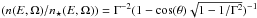 Mathematical equation: \hbox{$({n(E,\Omega) } / { n_\star(E,\Omega) } ) = \Gamma^{-2} (1- \cos(\theta) \sqrt{1-1/\Gamma^2})^{-1}$}