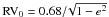 Mathematical equation: \hbox{${\rm RV}_0=0.68/\!\sqrt{1-e^2}$}