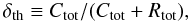 \begin{equation} \delta_{\rm th} \equiv C_{\rm tot}/(C_{\rm tot}+R_{\rm tot}), \label{eq:th} \end{equation}