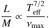 \begin{equation} \frac{L}{M} \propto \frac{T_{\rm eff}^{7/2}}{\nu_{\rm max}}\cdot \label{eq:LM} \end{equation}