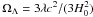 \hbox{$\Omega_\mathrm{\Lambda} = 3 \lambda c^2/(3 H_0^2)$}