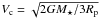 \hbox{$V_{\rm c}=\sqrt{2GM_{\star}/3R_{\rm p}}$}