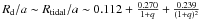 \hbox{$R_{\rm d}/a\sim R_{\rm tidal}/a\sim0.112+\frac{0.270}{1+q} + \frac{0.239}{(1+q)^2}$}