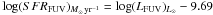 \hbox{$\log({SFR}{_{\rm FUV})_{M_{\odot}\,{\rm yr}^{-1}}} = \log(L{_{\rm FUV})_{L_{\odot}}}-9.69$}