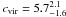 \hbox{$c_{\rm vir} = 5.7^{2.1}_{-1.6}$}