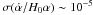 \hbox{$\sigma(\dot{\alpha}/H_0\alpha) \sim 10^{-5}$}