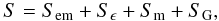 \begin{equation} S = S_{\rm em} + S_\epsilon + S_{\rm m} + S_{\rm G} ,\label{equ:S-Bek} \end{equation}