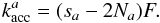 \begin{equation} k_{\rm acc}^a = (s_a - 2N_a)F. \label{k_acc} \end{equation}