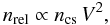 \appendix \setcounter{section}{1} \begin{equation} n_{\mathrm{rel}} \propto n_{\mathrm{cs}}\,V^2, \label{relatdensApp} \end{equation}