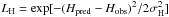 Mathematical equation: \hbox{$L_{\rm H}=\exp[-(H_{\rm pred} - H_{\rm obs})^2/2\sigma_{\rm H}^2]$}