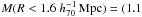 \hbox{$M(R<1.6 \hhh)=(1.1$}