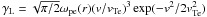 \hbox{$\gamma_{\rm L} = \sqrt{\pi/2}\omega_{\rm pe}(r)(v/v_{\rm Te})^3\exp({-v^2/2v_{\rm Te}^2})$}