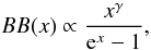 \begin{equation} BB(x)\propto\frac{x^{\gamma}}{{\rm e}^{x}-1}, \end{equation}
