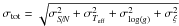 \hbox{$\sigma_\mathrm{tot}=\sqrt{\sigma_{\textit{S/N}}^2+\sigma_{T_\mathrm{eff}}^2+\sigma_{\log(g)}^2+\sigma_\mathrm{\xi}^2}$}