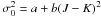 \hbox{$\sigma_0^2=a+b (J-K)^2$}