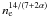 \hbox{$n_\mathrm{e}^{14/(7+2\alpha)}$}