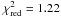 \hbox{$\chi^2_{\rm red} = 1.22$}