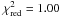 \hbox{$\chi^2_{\rm red}=1.00$}