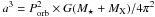 \hbox{$a^3=P_{\rm orb}^2\times G(M_{\star}+M_{\rm X})/4\pi^2$}