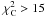 \hbox{$\chi^2_{\rm C} >15$}
