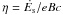 \hbox{$\eta=\dot{E_{\rm s}}/eBc$}