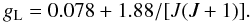 \begin{equation} g_{\rm L} = 0.078 + 1.88/[J(J+1)]. \end{equation}