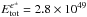 \hbox{$E_{\rm tot}^{e^\pm}=2.8 \times 10^{49}$}