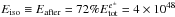 \hbox{$E_{\rm iso}\equiv E_{\rm after}=72\% E_{\rm tot}^{e^\pm} = 4\times 10^{48}$}