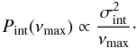 \begin{equation} P_{\rm int}(\numax) \propto \frac{\sigma_{\rm int}^2}{\numax}\cdot \label{eq.Pint.numax} \end{equation}