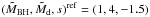 \hbox{$(\tmstar,\tmd,s)^{\rm ref} = (1,4,-1.5)$}