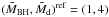\hbox{$(\tmstar,\tmd)^{\rm ref} = (1,4)$}