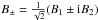 \hbox{$B_{\pm}=\frac{1}{\sqrt{2}}(B_{1} \pm {\rm i}B_{2})$}